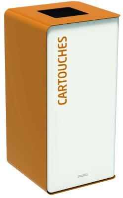 BORNE DE TRI 75L SANS SERRURE ACIER ANTI-UV BLANC/MARRON