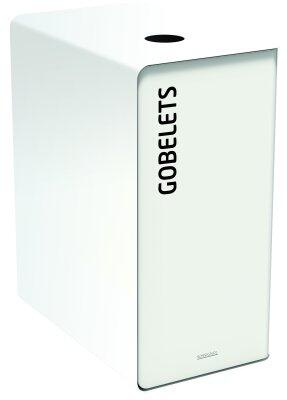 BORNE DE TRI 90L BLANCHE SANS SERRURE - OUVERTURE PUSH/PULL