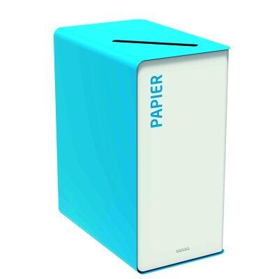 BORNE DE TRI 90L BLANC/BLEU SANS SERRURE - ACIER ANTI-UV