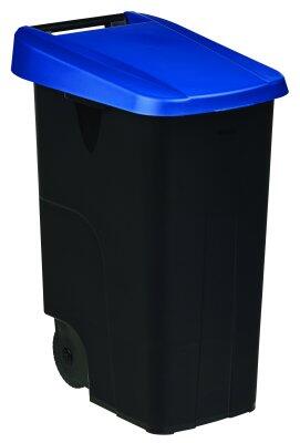 POUBELLE DE TRI MOBILE MOVATRI 85L NOIR/BLEU AVEC COUVERCLE