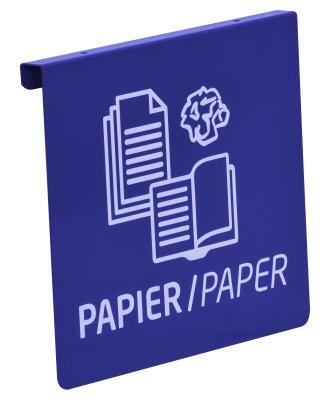 PLAQUE SIGNALÉTIQUE BLEUE POUR TRI PAPIER TUBAG - ANTI-UV ET ANTICORROSION