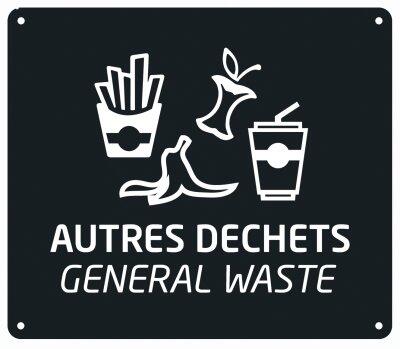 PLAQUE SIGNALÉTIQUE MURALE POUR TRI DES DÉCHETS MANGA - ACIER ANTI-UV