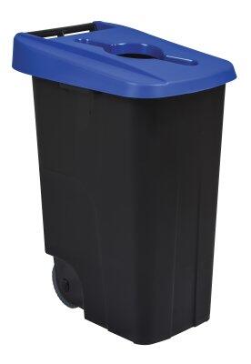 POUBELLE DE TRI MOBILE MOVATRI 85L NOIR/BLEU AVEC COUVERCLE
