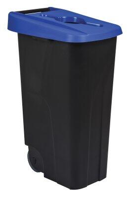 POUBELLE DE TRI MOBILE 110L MOVATRI NOIR/BLEU AVEC COUVERCLE