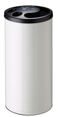 COLLECTEUR MULTIGOBELETS 800 UNITÉS AVEC CORBEILLE 25L EN MÉTAL BLANC
