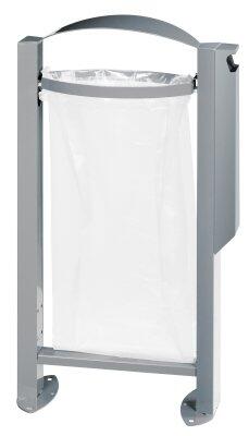CORBEILLE SUR PIED ARKEA 60L GRISE AVEC CENDRIER 3L ANTI-CORROSION