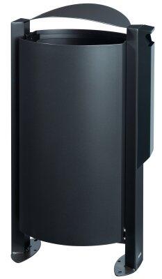 CORBEILLE ARKEA ANTHRACITE MAT 100L AVEC CENDRIER 3L
