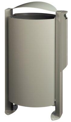 CORBEILLE ARKEA 100L AVEC CENDRIER 3L GRIS CIMENT ANTI-CORROSION