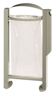 CORBEILLE ARKEA 60L ET CENDRIER INTÉGRÉ 3L GRIS CIMENT - ANTICORROSION