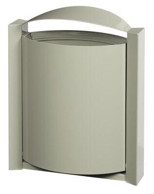 CORBEILLE MURALE ARKEA 40L EN ACIER GRIS CIMENT - ANTI-CORROSION ET UV
