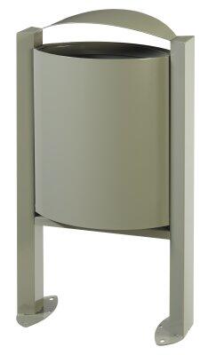 CORBEILLE SUR PIED ARKEA 40L SANS CENDRIER - GRIS CIMENT
