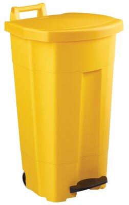 POUBELLE MOBILE À PÉDALE BOOGY 90L JAUNE - POLYÉTHYLÈNE HAUTE DENSITÉ