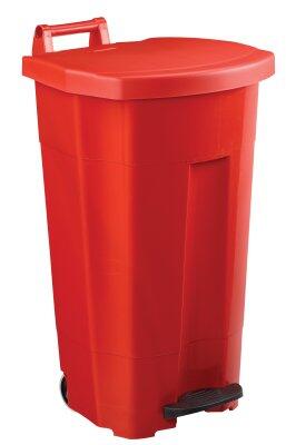 POUBELLE MOBILE À PÉDALE BOOGY 90L ROUGE - POLYÉTHYLÈNE HAUTE DENSITÉ