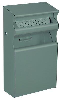 CORBEILLE MURALE KOPA 15L AVEC CENDRIER 2L GRIS - ANTI-UV ET ANTICORROSION