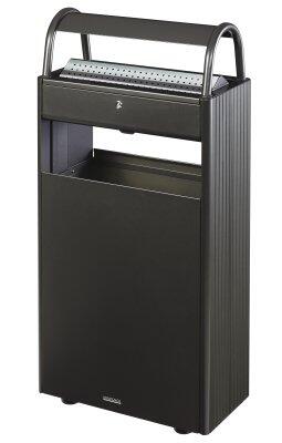 CORBEILLE KOPA SUR PIED 60L AVEC CENDRIER 12L - ACIER ET ALUMINIUM