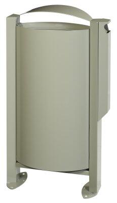 CORBEILLE SUR PIED ARKEA 60L AVEC CENDRIER 3L EN GRIS CIMENT