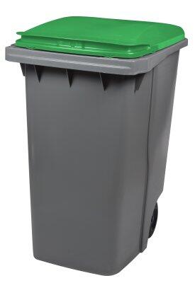 CONTENEUR KOROK 2 ROUES 340L GRIS/VERT - SANS BARRE