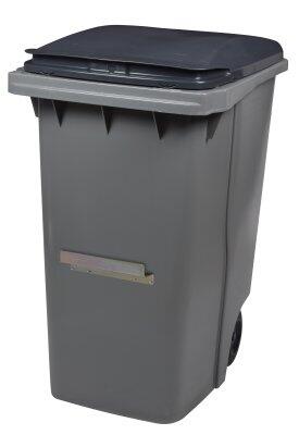 CONTENEUR À DÉCHETS KOROK GRIS 340L AVEC BARRE VENTRALE ET 2 ROUES