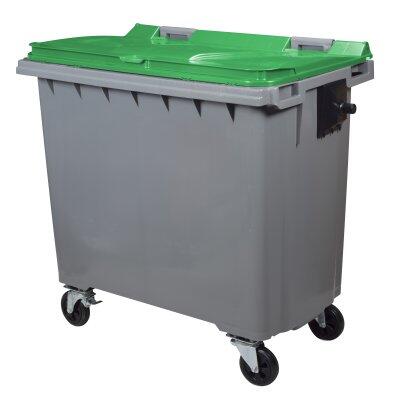 CONTENEUR KOROK 770L SANS BARRE 4 ROUES - GRIS/VERT