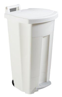 POUBELLE MOBILE À PÉDALE BOOGY 90L BLANC - POLYÉTHYLÈNE HAUTE DENSITÉ