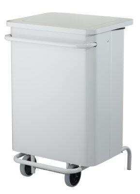 POUBELLE MOBILE À PÉDALE CARÈNE 70L ANTI-UV BLANC