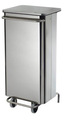 POUBELLE MOBILE À PÉDALE CARENE 110L INOX - HACCP