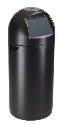 POUBELLE À TRAPPE CYVOMAX 52L AVEC CENDRIER EN INOX NOIR