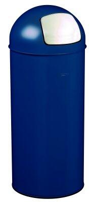 POUBELLE À TRAPPE PUSH 45L BLEU MAT - ACIER ANTI-UV ET INOX