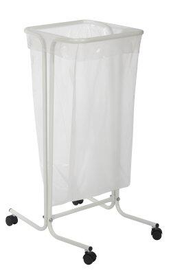 SUPPORT SAC TUBULAIRE 110L SUR ROULETTES BLANC - ACIER ANTI-UV