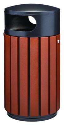 CORBEILLE ZENO ALU EFFET CORTEN 60L ANTI-UV ET ANTICORROSION