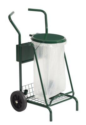 CHARIOT DE VOIRIE MOBISAC 110L ROUES CAOUTCHOUC VERT
