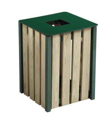 CORBEILLE EDEN 50L EN BOIS VERT MOUSSE À POSER OU FIXER