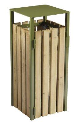 CORBEILLE EDEN 110L À POSER/FIXER - BOIS/VERT SANS CENDRIER
