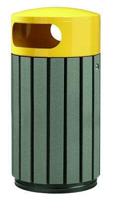 CORBEILLE ZENO ETIK 40L JAUNE EN LATTES RECYCLÉES AVEC SERRURE