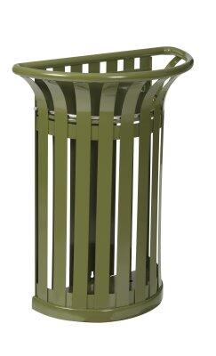 CORBEILLE TULIPE À FIXER 35L EN ACIER VERT OLIVE ANTI-UV