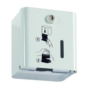 DISTRIBUTEUR SACHETS HYGIÈNE PÉRIODIQUE BLANKA - 200 CAPACITÉ - BLANC