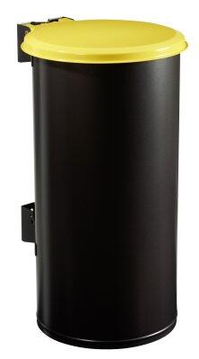 POUBELLE MURALE TUBO 80L ACIER GRIS MANGA/JAUNE COLZA