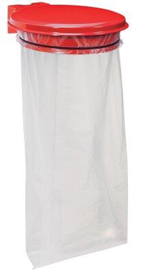SUPPORT SAC 110L ROUGE AVEC COUVERTURE - FIXATION MURALE OU POTEAU - ANTI-UV