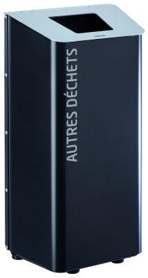 CORBEILLE ALUMINIUM KOLOTRI GRIS MANGANÈSE 80L - FIXATION SOL OPTIONNELLE