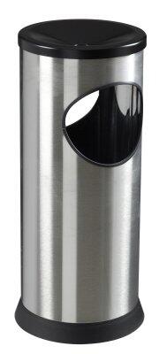 CORBEILLE À CIGARETTES KIPSO AVEC ÉTOUFFOIR, 17.5L, INOX BROSSÉ