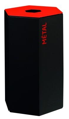 CORBEILLE DE TRI SÉLECTIF 50L MANGA/ROUGE HEXATRI - INTÉRIEUR ANTI-UV