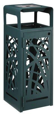 CORBEILLE CYBEL 110L AVEC CENDRIER 1.5L ANTHRACITE FIXATION AU SOL