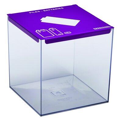 COLLECTEUR DE PILES 7L VIOLET - OUVERTURE CALIBRÉE - POLYCARBONATE