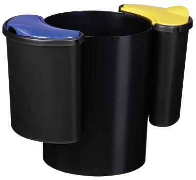 CORBEILLE DE TRI SÉLECTIF MODULAIRE 25L NOIR/BLEU/JAUNE