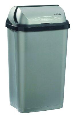 POUBELLE COULISSANTE OKTROP 50L - GRIS CLAIR ET GRIS FONCÉ