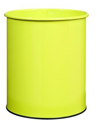 CORBEILLE À PAPIER PAPEA 8L JAUNE SOUFRE EN ACIER ANTI-UV