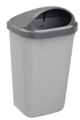 CORBEILLE MURALE XERIOS 50L GRIS - POUBELLE POLYPROPYLÈNE AVEC CLÉ
