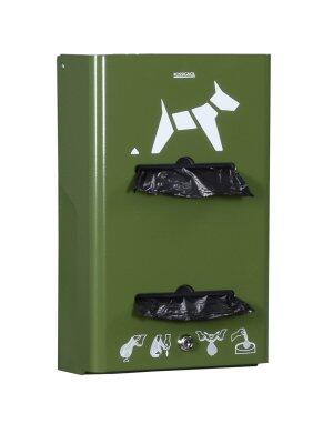 DISTRIBUTEUR HYGECA POUR 2 ROULEAUX - VERT OLIVE - ACIER ANTI-UV ET ANTICORROSION