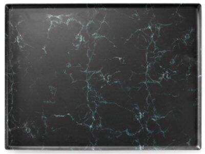 PLAT EN MÉLAMINE EFFET MARBRE NOIR MATFER - 40X30 CM