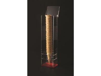 PORTE-CORNETS GLACE VERTICAL 1 TROUS 35MM COUVERCLE ARTICULÉ
